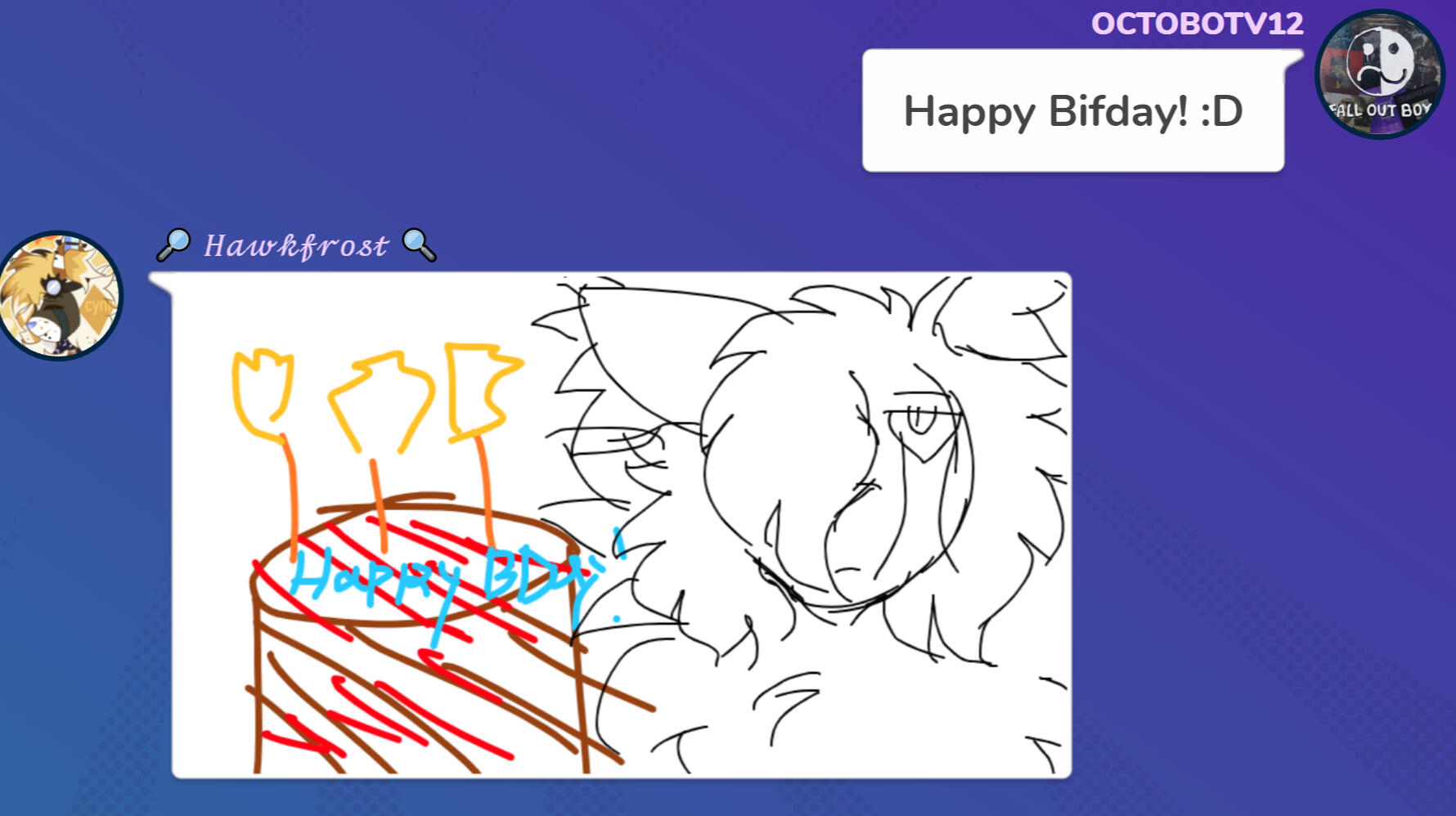 &#39;Happy Bifday! :D&#39; - Gartic Phone