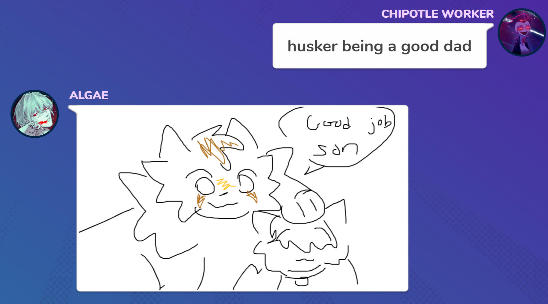 &#39;husker being a good dad&#39; - Gartic Phone | cynicaldrx